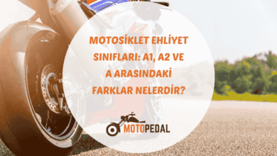 Motor ehliyet sınıfları M, A1, A2 ve A için yaş şartları, güç limitleri ve kapsam bilgileri